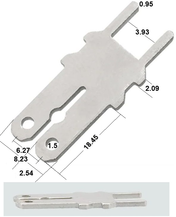 Faston macho doble 2.8x18.7mm